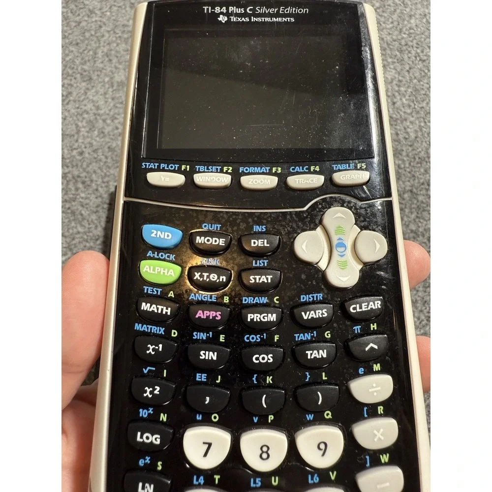 Texas Instruments TI-84 Plus C Silver Edition‎ Graphing Calculator No Power Cord